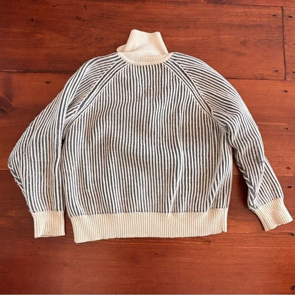 Mara Hoffman wool ribbed collared Henley sweater